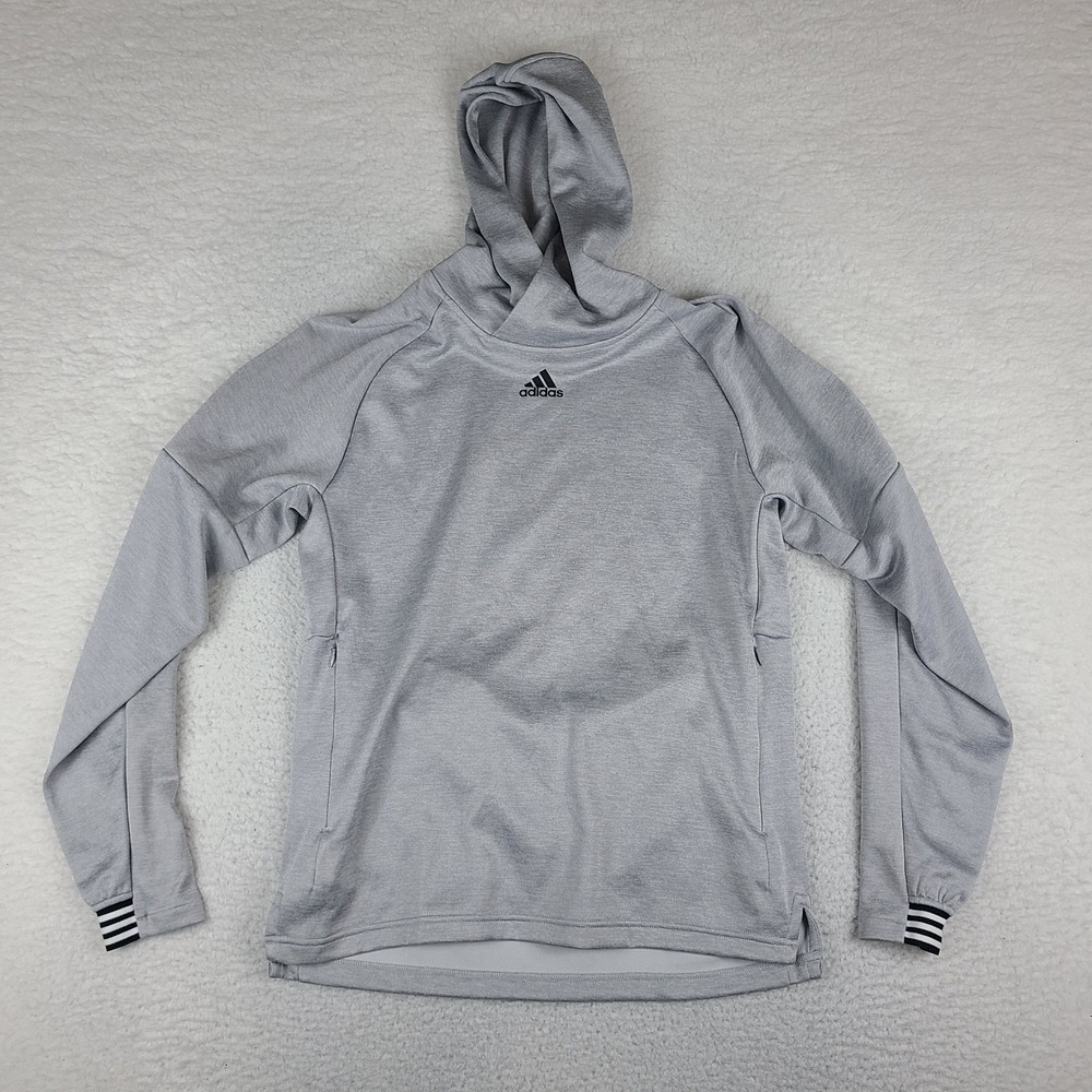 Adidas Hoodie Mens Small Gray Zipper‎ Pocket Activewear Tech
